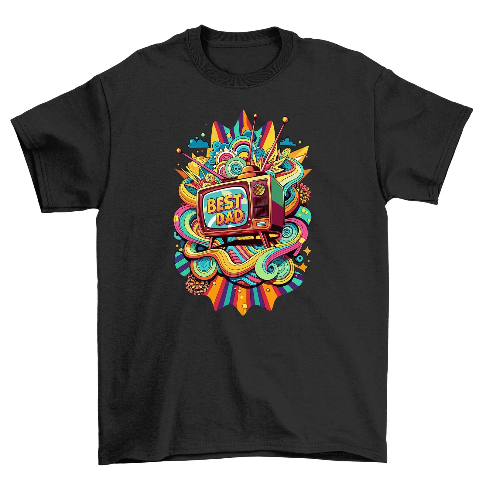 Best Dad TV T-shirt for Super Dads! Watch out, Dad's favorite show is on! 100%
