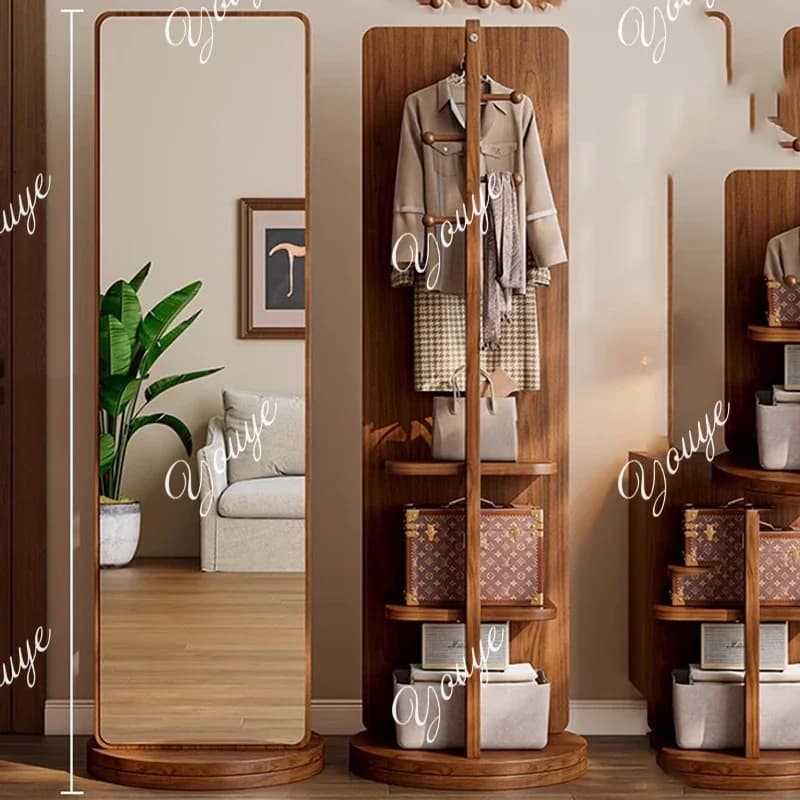 MX Armadi in piedi Appendiabiti Espositore Borsa Appendiabiti Specchio Pavimento Appendiabiti Camera da letto in legno Arara De Roupa Mobili alla moda