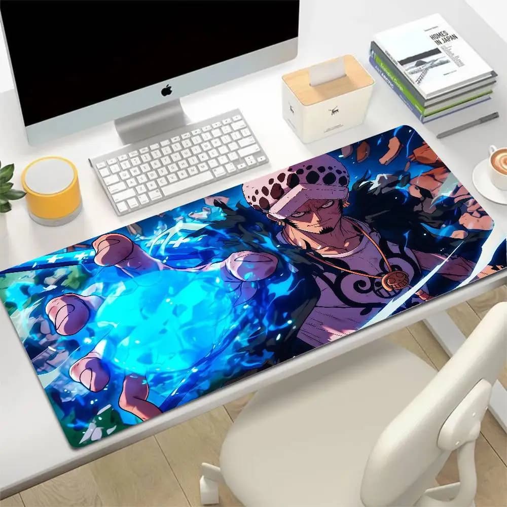 Tappetino per Mouse da Gaming One Piece Gear 5 Luffy, Grande Tappetino in Gomma per Tastiera e Scrivania con Bordo Cucito da 2MM