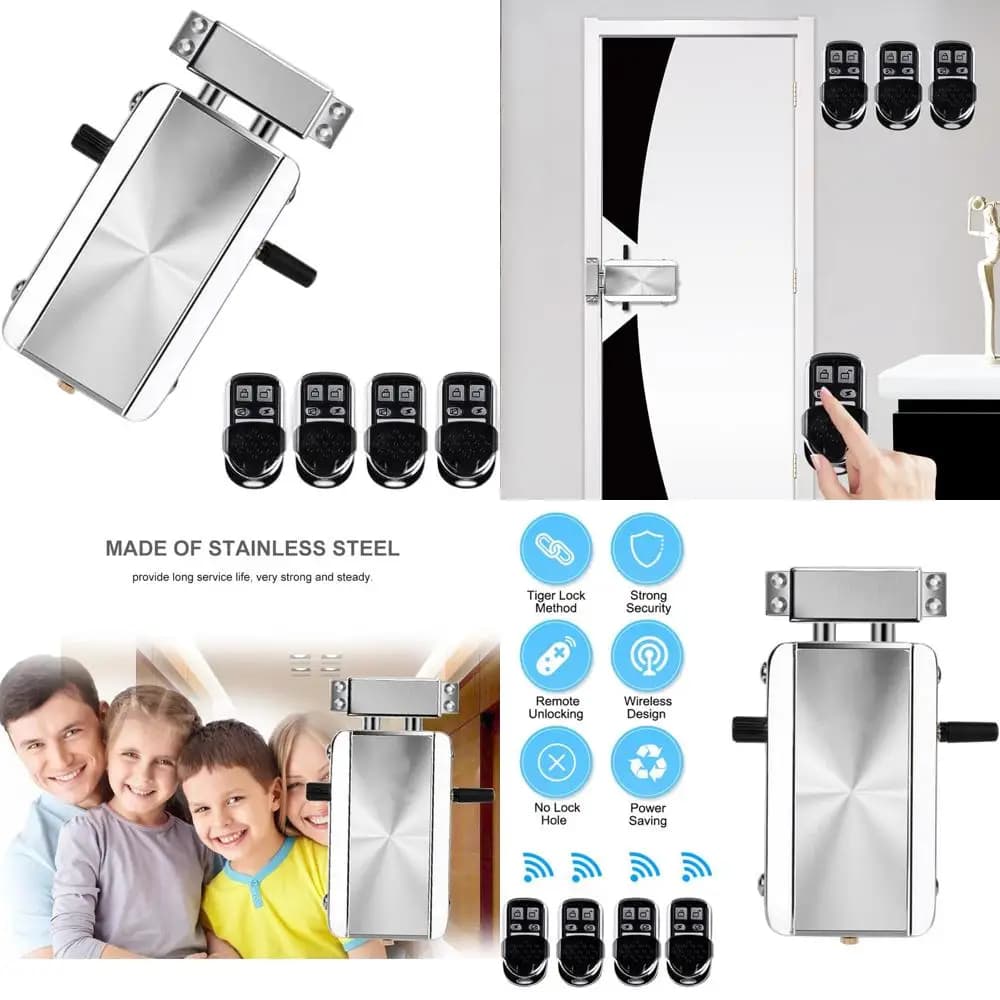 Kit Serratura Intelligente Wireless con Sicurezza Antifurto e 4 Telecomandi