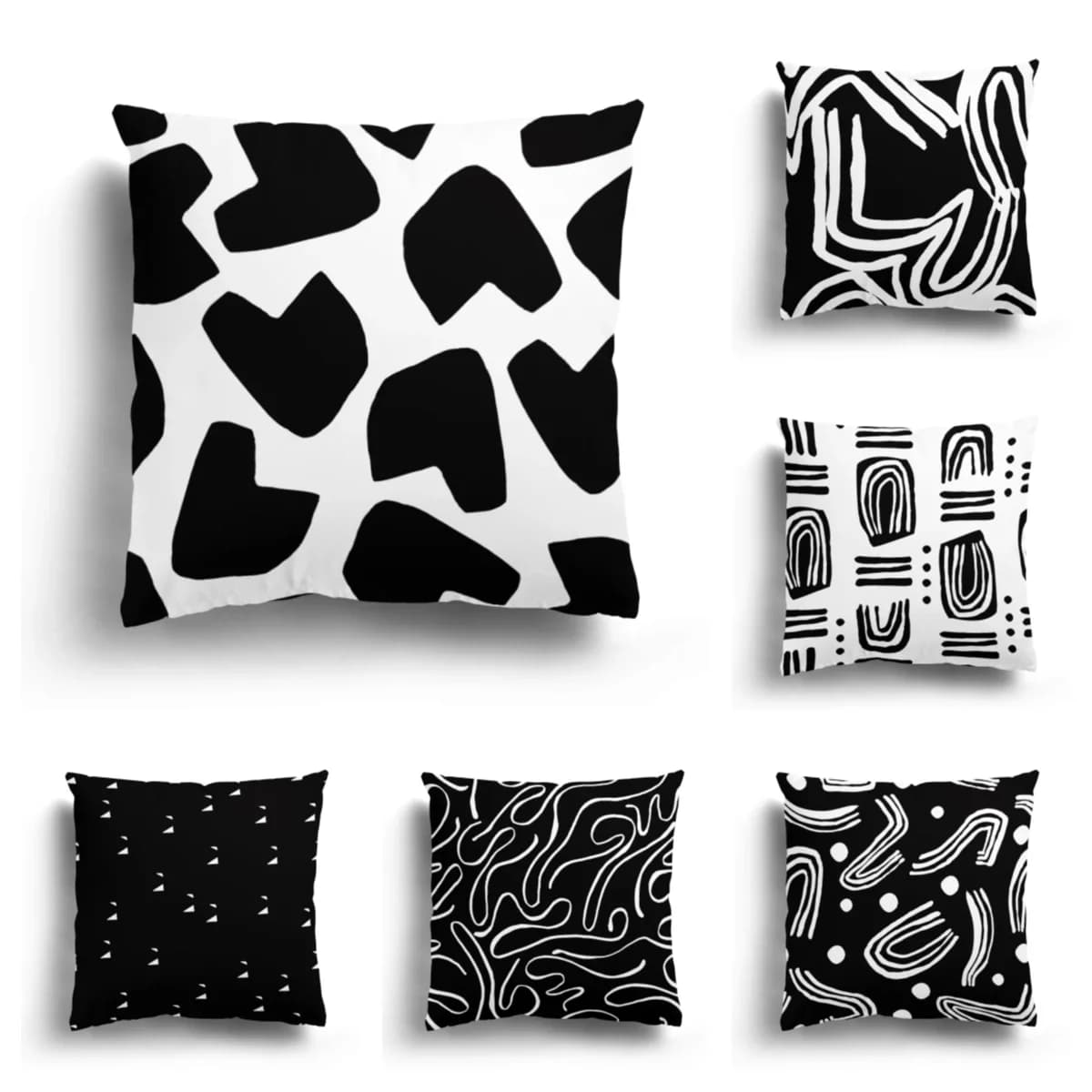 Moderna casa soggiorno decorazione federa copridivano 45 x45cm fodera per cuscino 60*60cm Nordic 40 x40 autunno nero bianco semplice