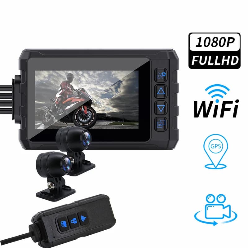 Double WIFI 1080P motorcycle camera DVR engine Dash Cam dual-track front recorder G-sensor Action Camera for GPS driving motor