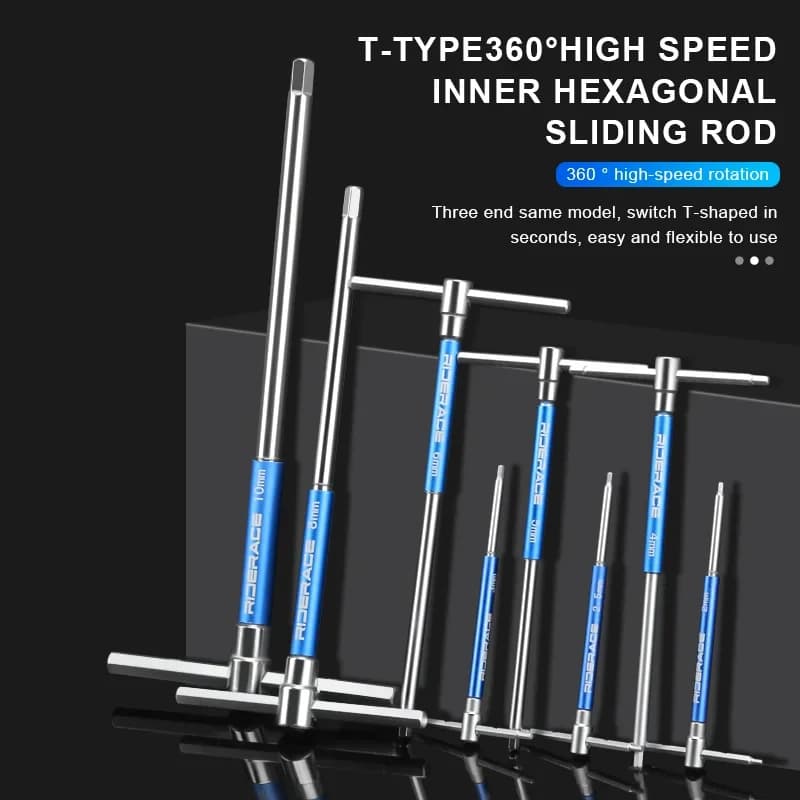 Set di chiavi esagonali per bicicletta con impugnatura a T 2-10mm Strumento di riparazione bici con chiave a brugola in acciaio CRV per kit di manutenzione bici da strada MTB