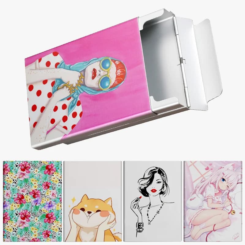 Animazione classica Anime Cute 89mm regalo per fumatori per fumatore scatola portasigarette media in metallo LOGO personalizzato stampa a colori per foto