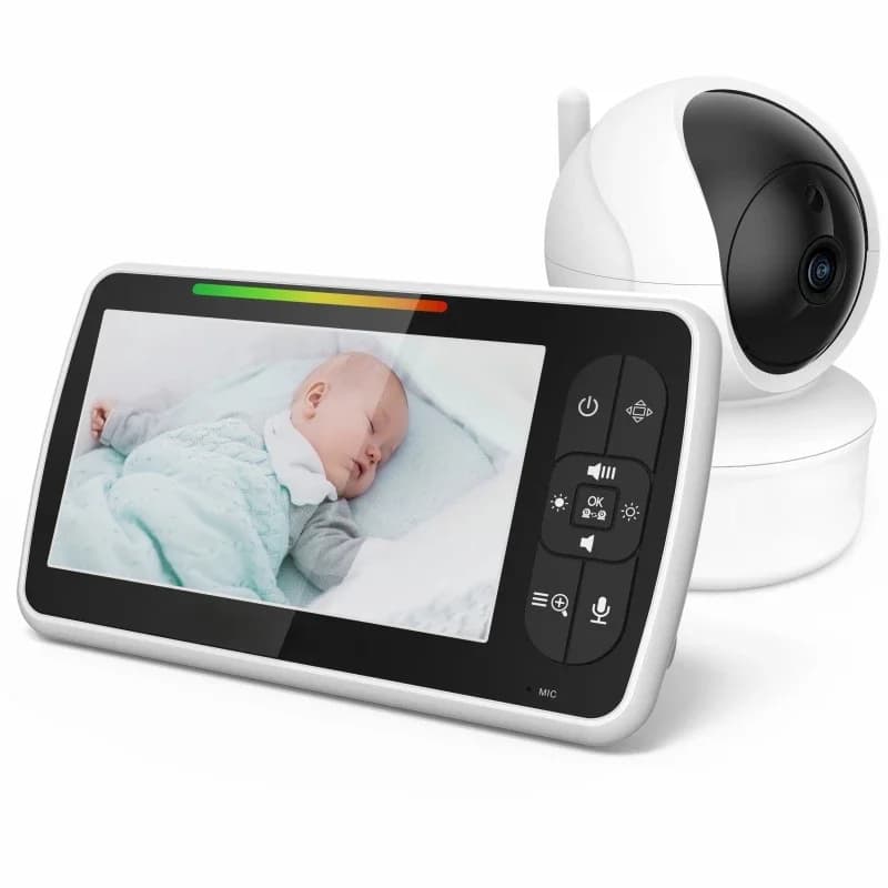 Schermo grande da 5 pollici Testa di bloccaggio a 360 gradi Baby monitor da 5 pollici