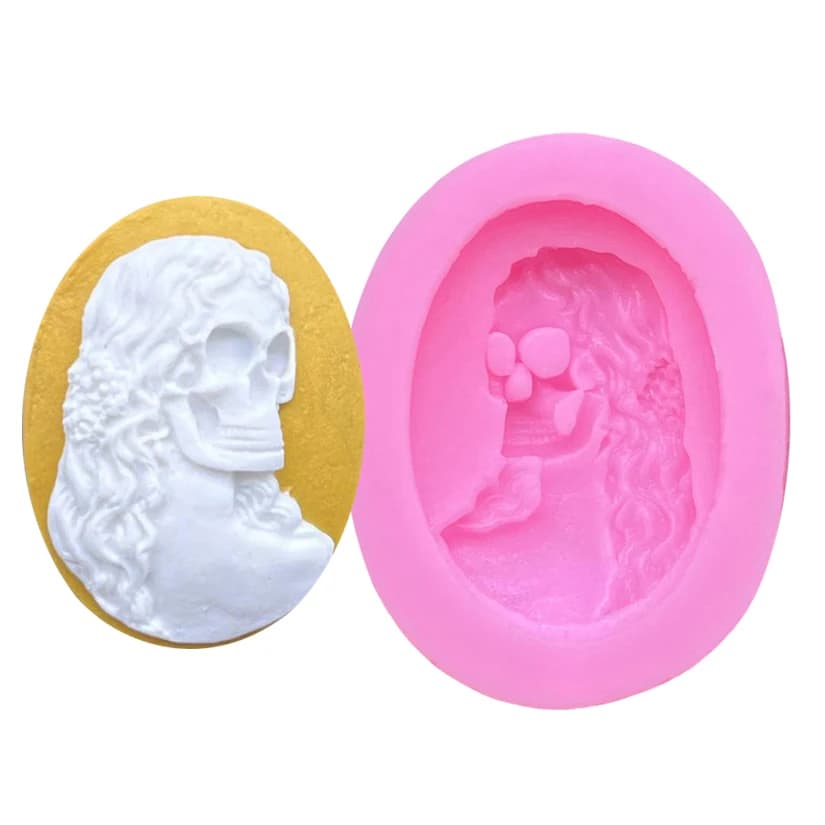 Stampo in Silicone a Forma di Teschio per Halloween, Strumenti per Resina, Stampo per Cupcake, Utensili per Decorazione Torte in Fondente