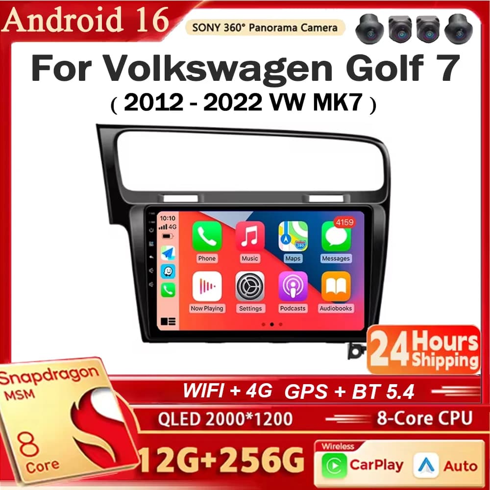 Per Volkswagen 2012 - 2022 VW Golf 7 MK7 Android 15 Autoradio Navigazione Android Auto Stereo Lettore Multimediale Schermo Carplay 4G