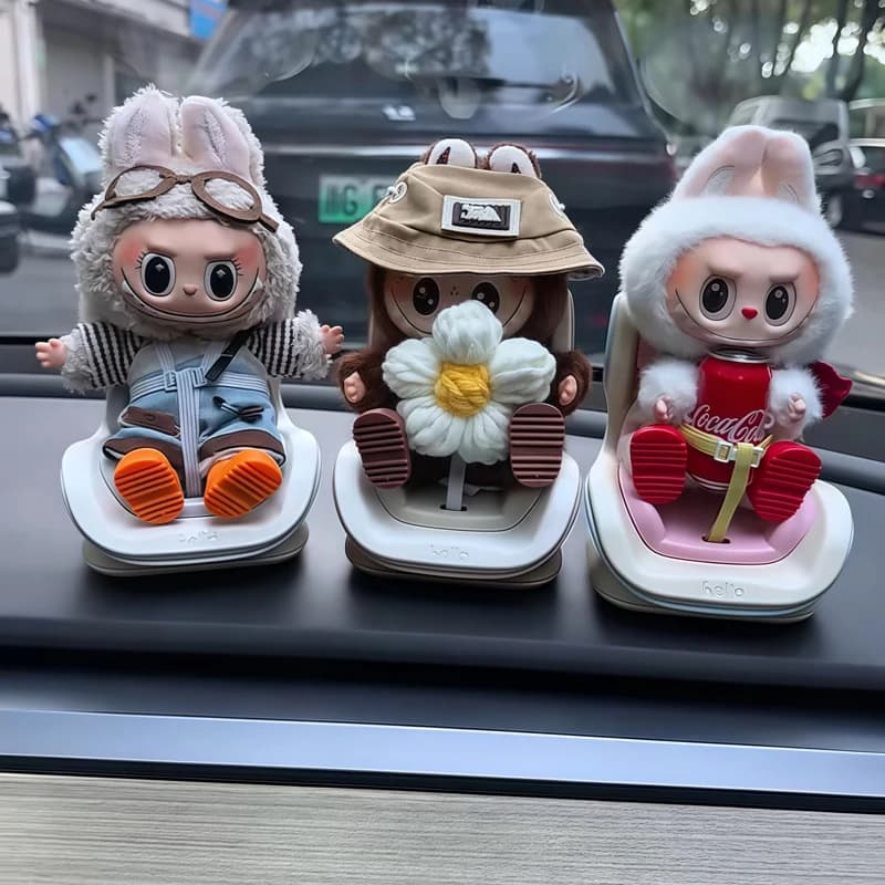 Nuovo Seggiolino Auto Labubu per Bambole, Modello Sedia Cartoon, Seggiolino Kawaii per Bambole, Decorazione Outlet, Accessori Labubu per Interni Auto