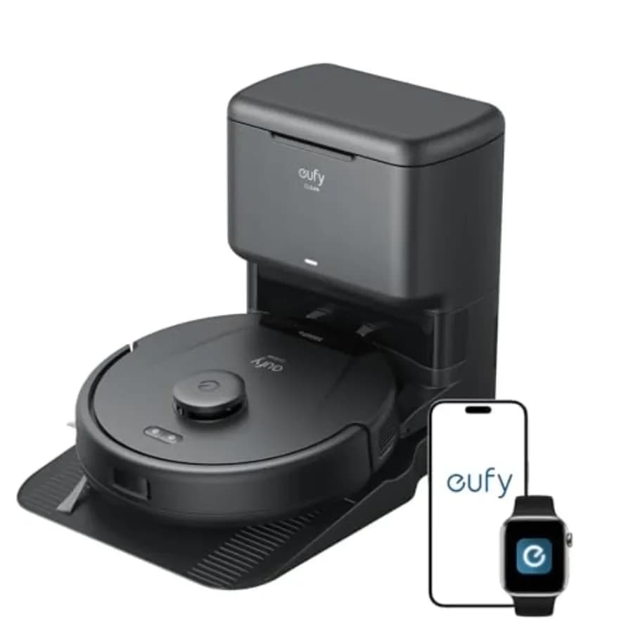 L60 Robot Vacuum for Home Use, ABS Plastic Body, Black, Self-Empty Station Hair Detangling Tech for 60-Day Hands-Free Cleaning