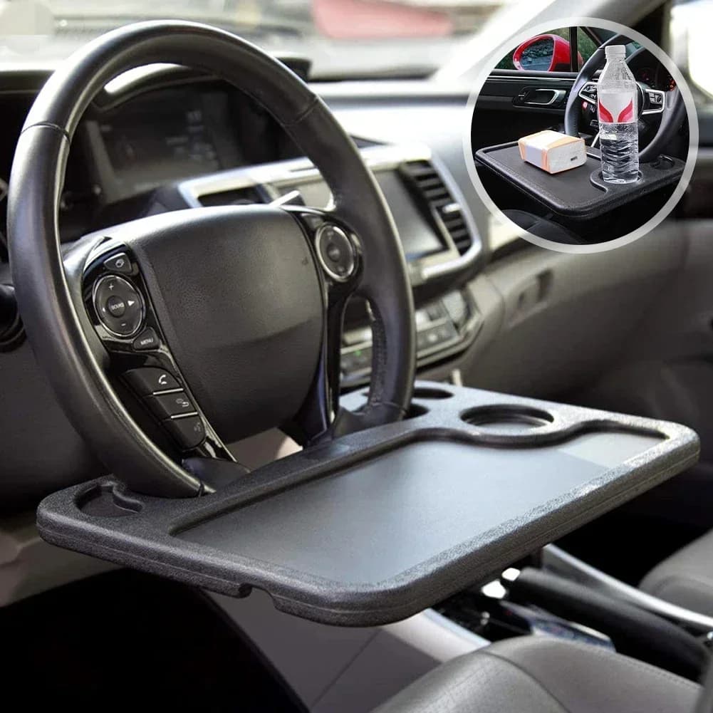 Multi-purpose Car Steering Wheel Dining Table Bracket Car Laptop Computer Desk Mount Stand Eat Work Drink Food Coffee Tray Board