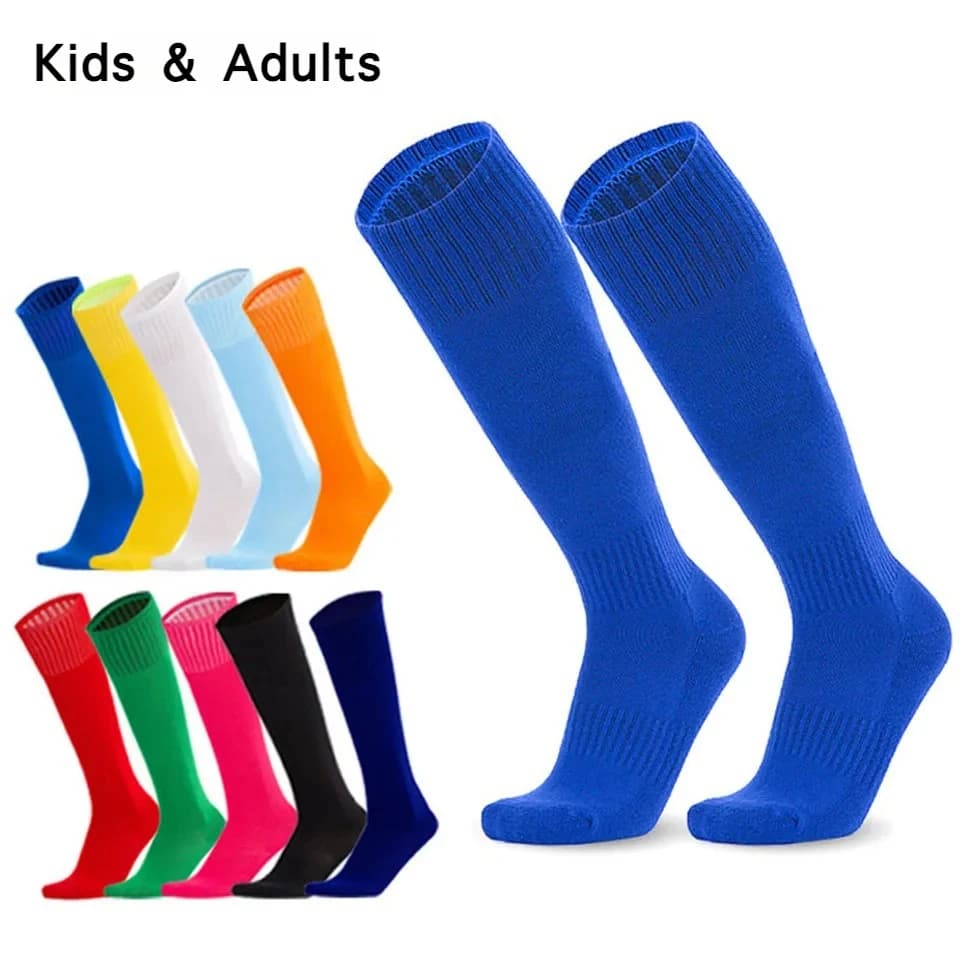 Solid color cotton long sports socks for football and baseball, for children and adults, Loogdeel model
