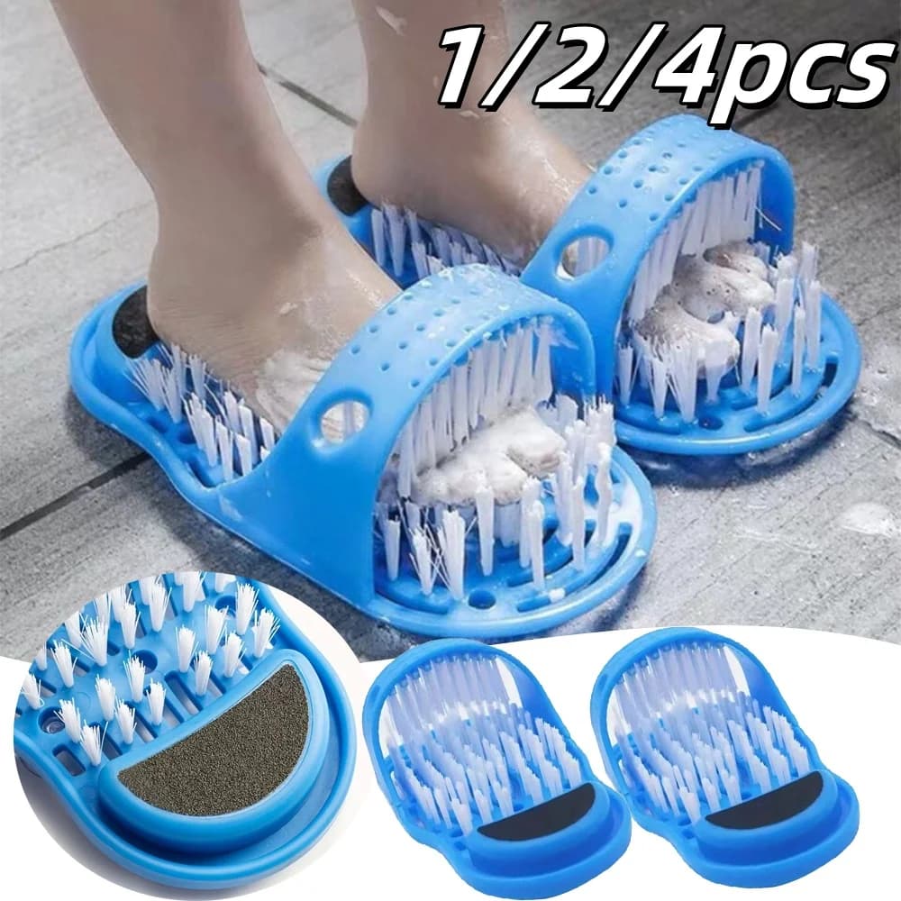 1-4 pezzi Spazzola per la pulizia dei piedi da doccia, per rimuovere la pelle morta, con ventosa, per bagno, hotel, ciabatte, attrezzi da bagno per la casa