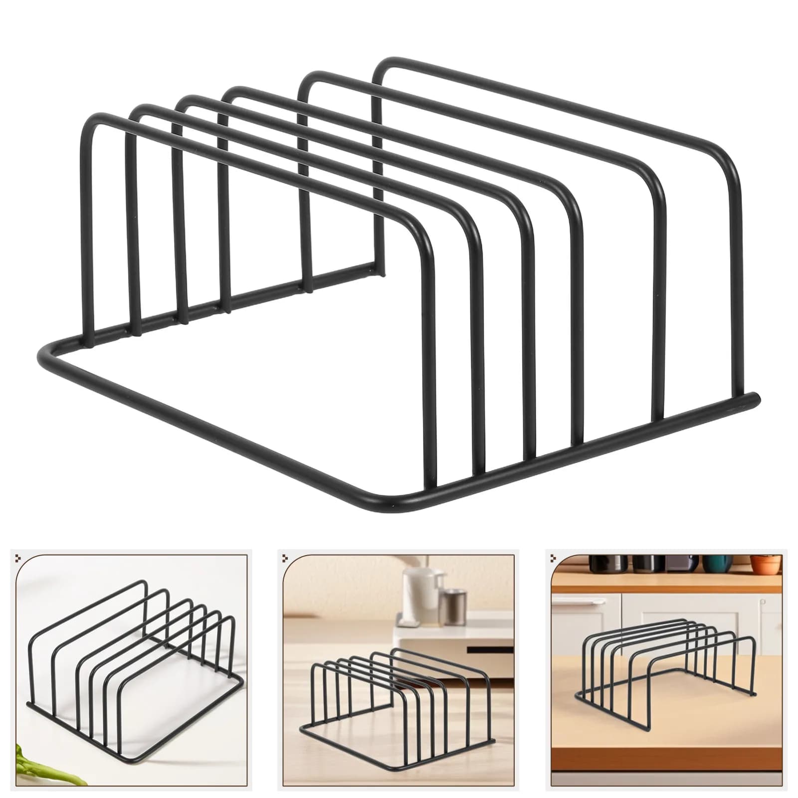 Heavy Duty Cutting Board Holder for Countertop Multifunctional Kitchen Rack Pot Cover Storage Stand Chopping Board Organizer