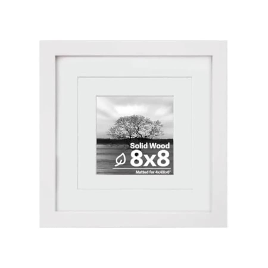 Picture Frame Made of Solid Wood with Plexiglass, Display Pictures/6x6 with Mat or Without Mat for Tabletop and Wall Mounting