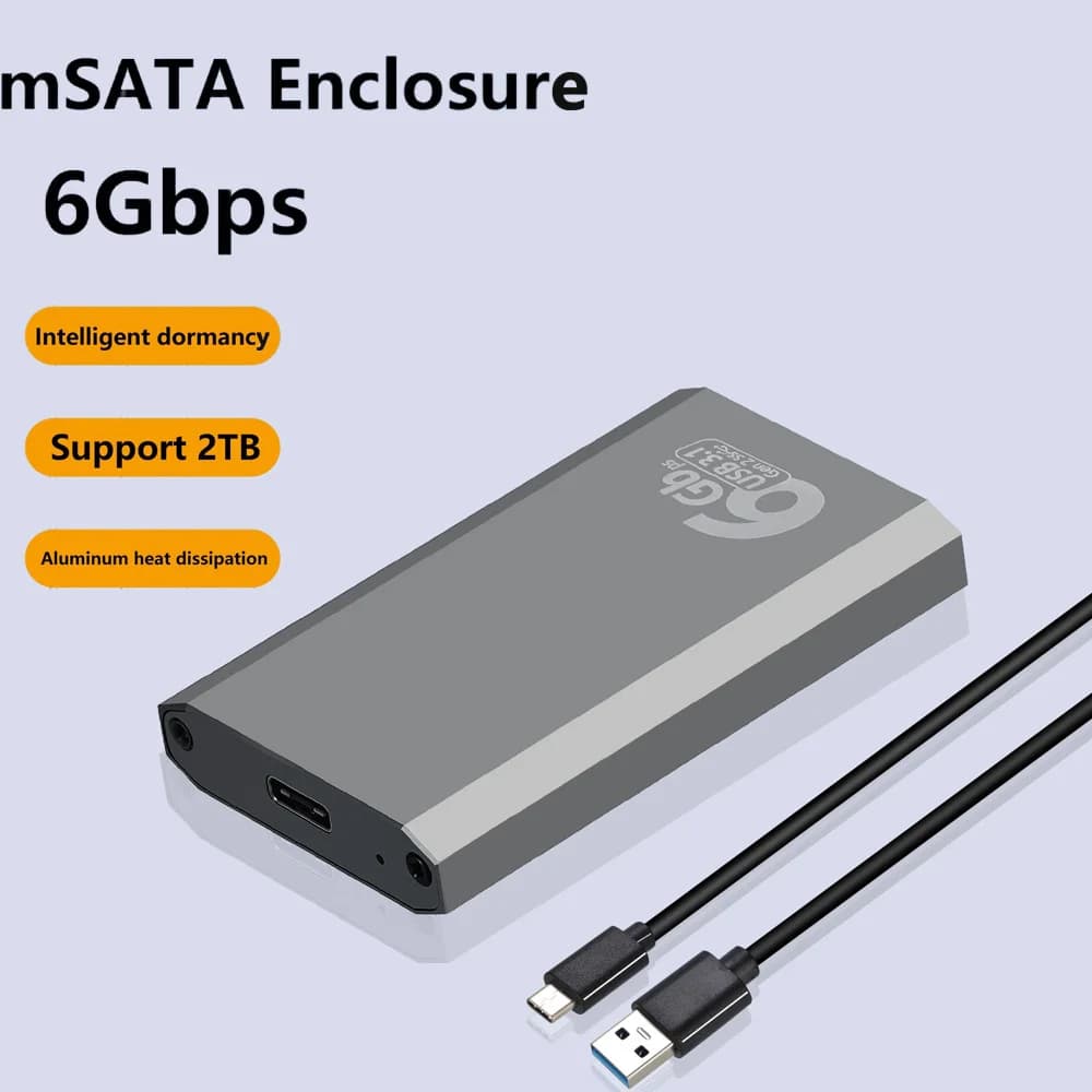 Custodia da mSATA a USB 3.1 SSD Custodia per disco rigido HDD esterno Gen2 Adattatore per custodia da 10 Gbps per accessori per PC