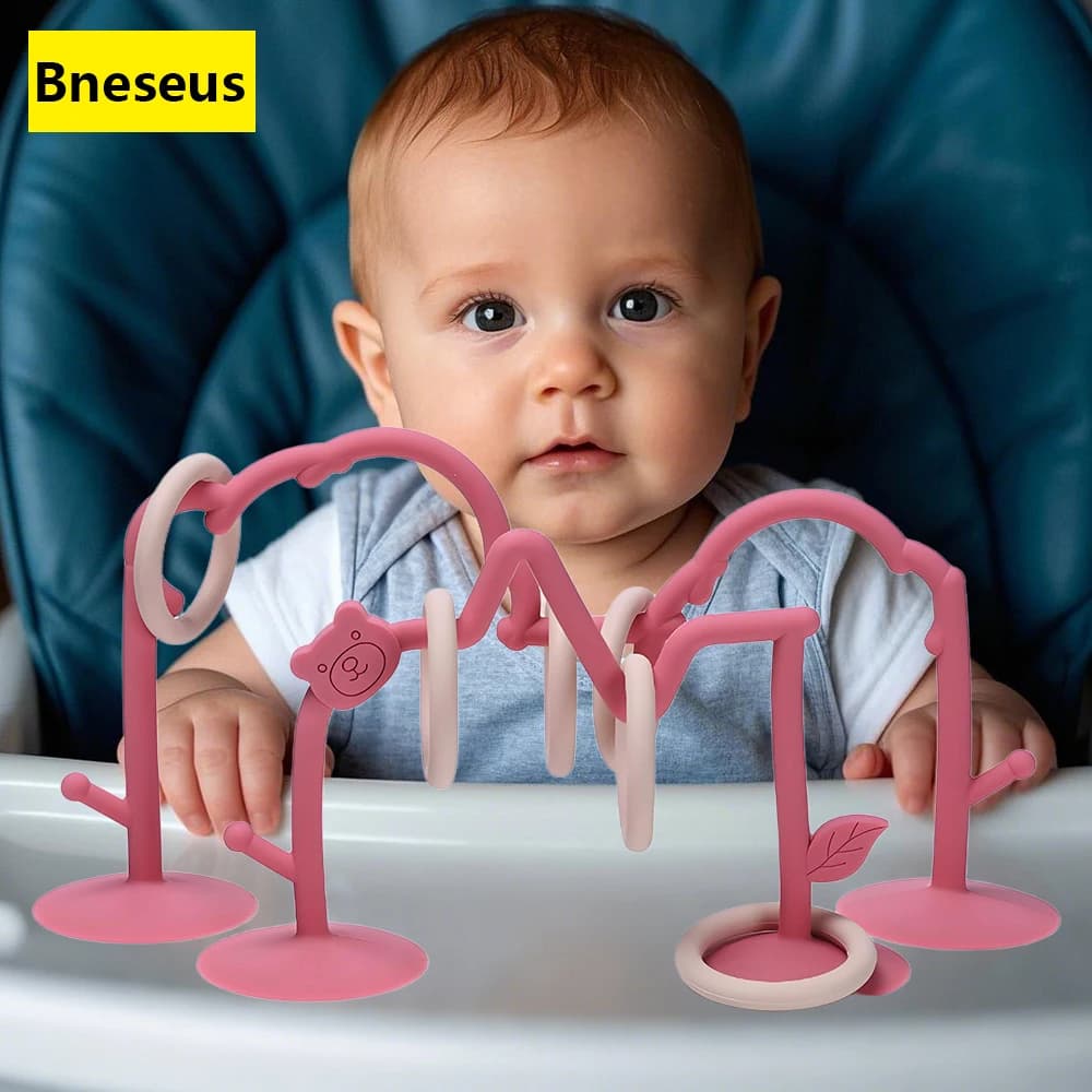 Bneseus Giocattolo per bambini Giocattolo educativo in silicone Giocattolo infantile Montessori Pista per dentizione Labirinto Montagne russe in silicone Accessorio per catena di perline
