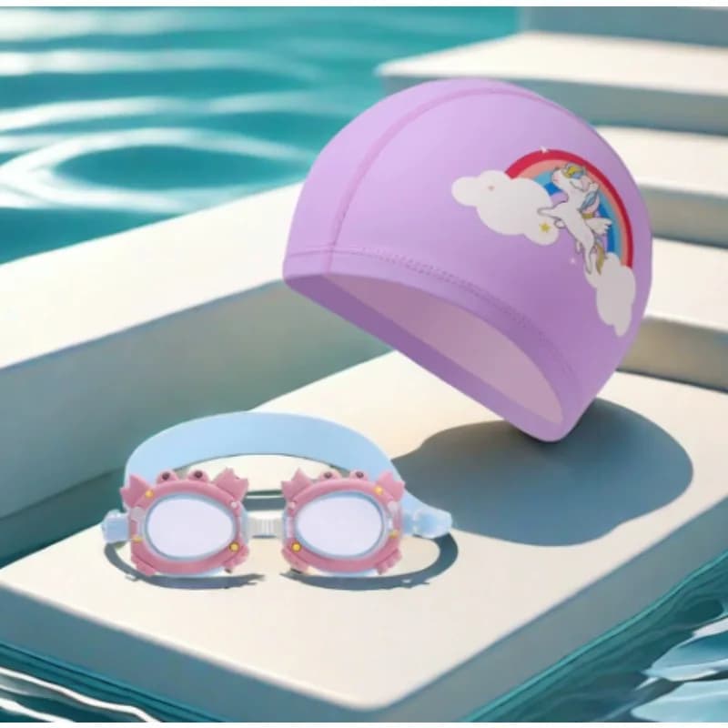 Kids swimwear with cute animals anti-fog and leak-proof cartoons with adjustable swim glasses strap for children's water fun