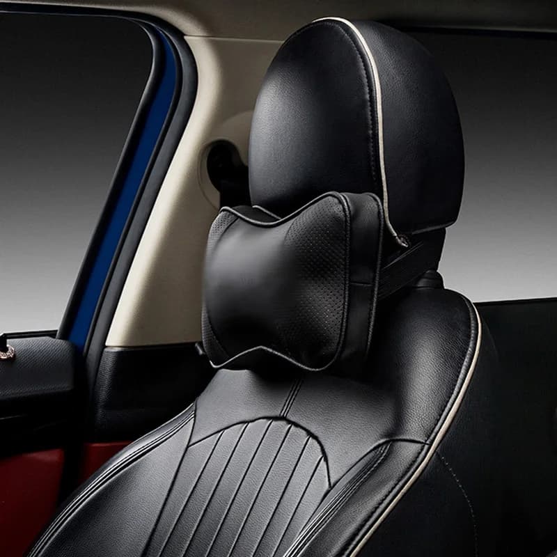 Car Leather Seat Headrest Neck Protection Pillow For MINI One COOPER S JCW CLUBMAN F54 F55 F56 F60 R55 R56 R60 Car Interior