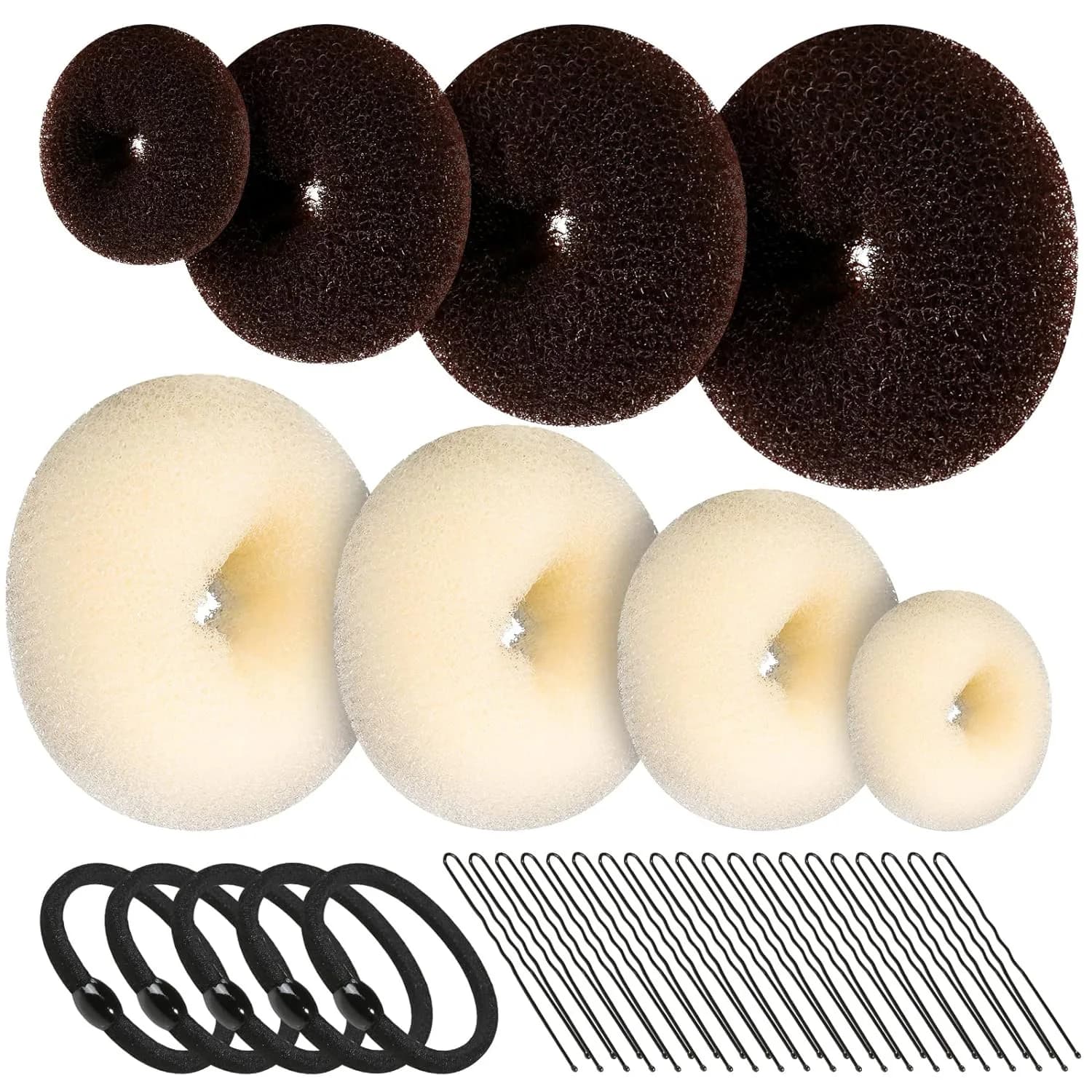 1Set 6-13cm SML Format French Pigro Hairs Donuts Bun Maker Rull Magic Foam Sponge Tools For Hair Styling Princess Accessories For Hair