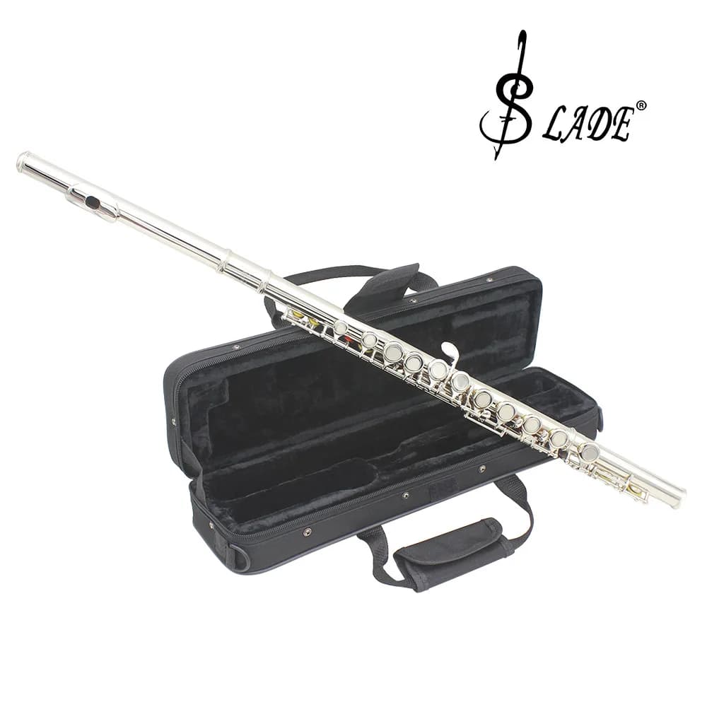 SLADE 16 fori aperti chiusi C Key strumento musicale professionale per concerti con flauto trasversale con guanti in tessuto per la pulizia della scatola