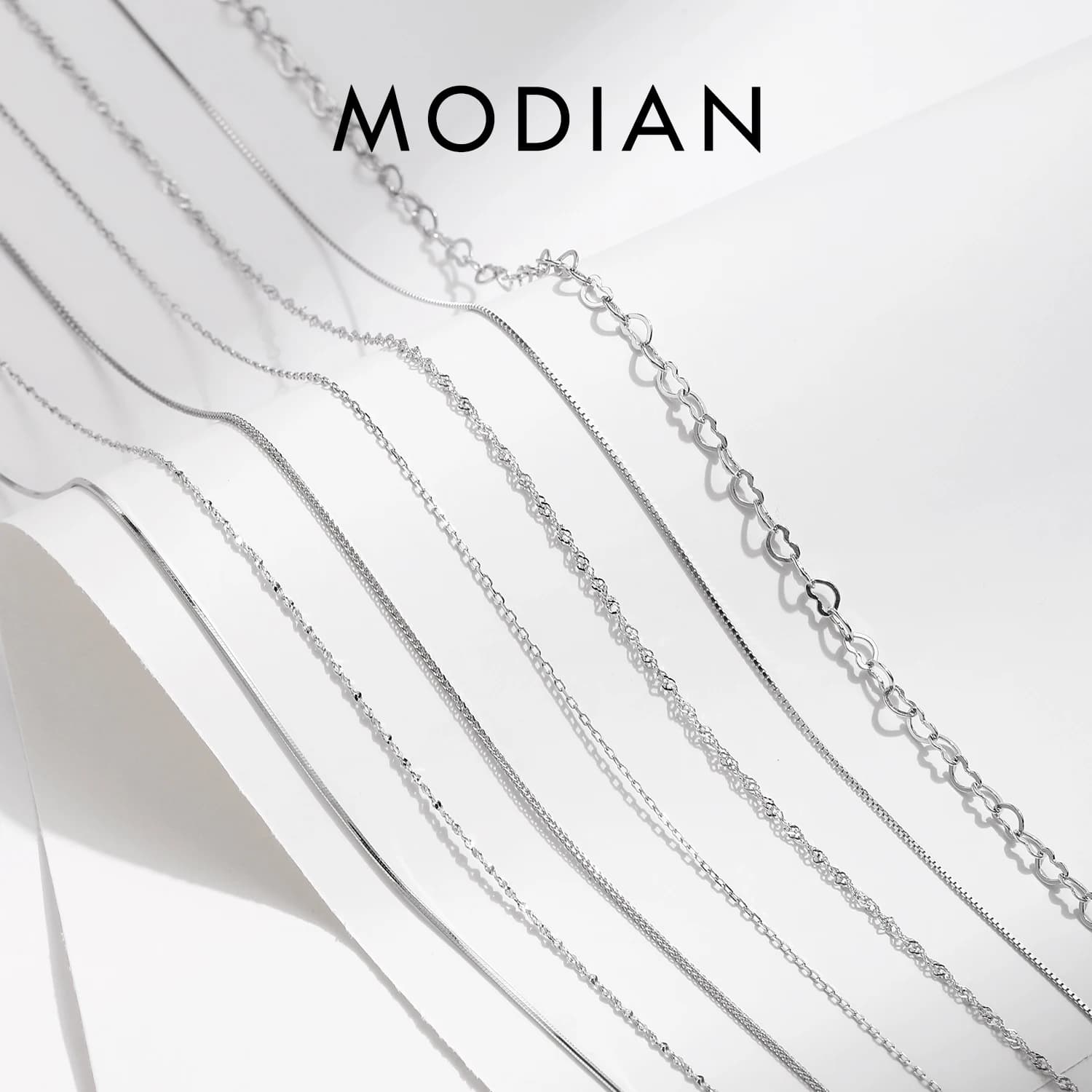 Modian 7 stile classico catena di base in argento sterling 925 chiusura a moschettone regolabile 40 + 5 cm collana gioielleria raffinata per le donne bel regalo