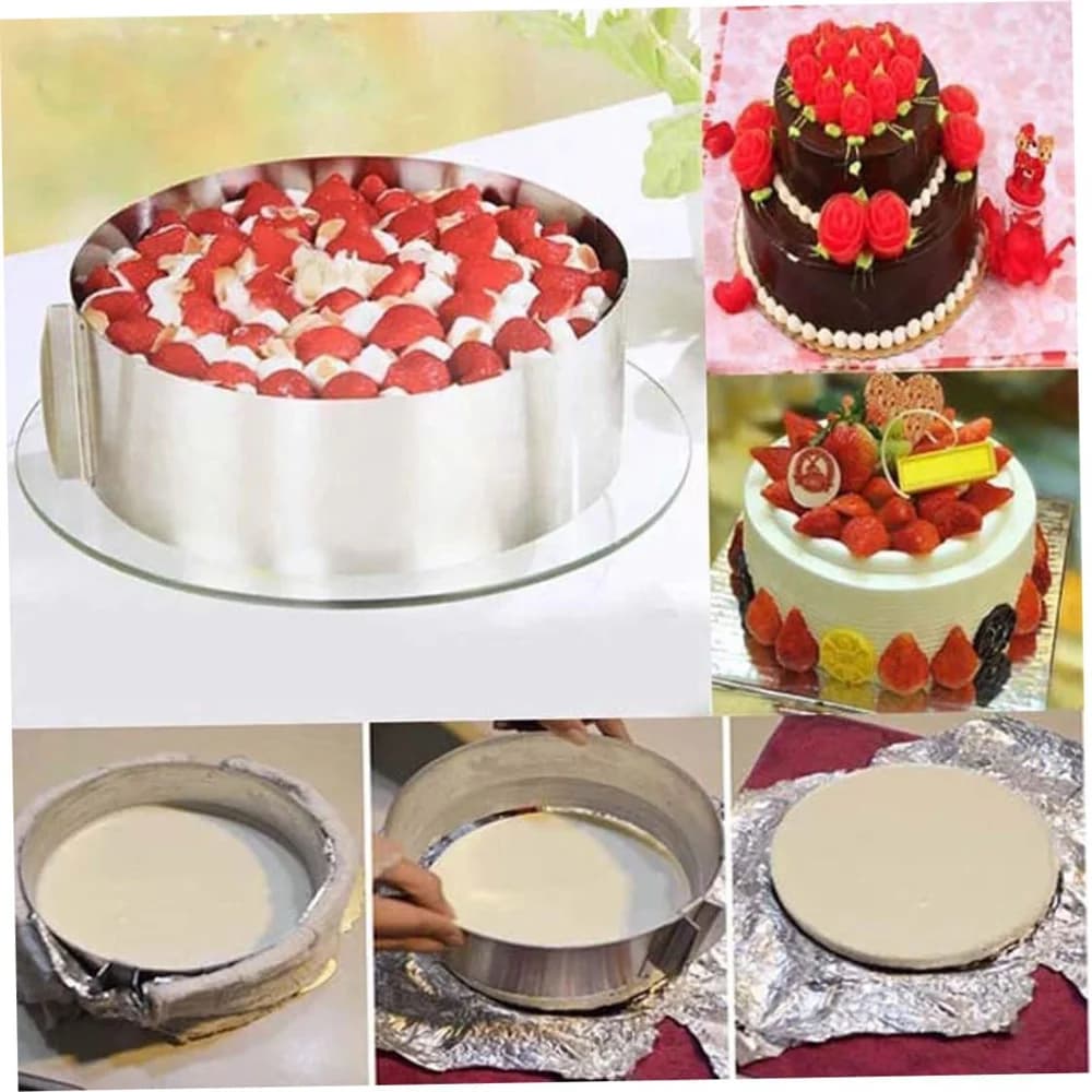 Stampo per Torte Regolabile in Acciaio Inox, Anello Telescopico per Mousse, Accessorio da Cucina per Pasticceria