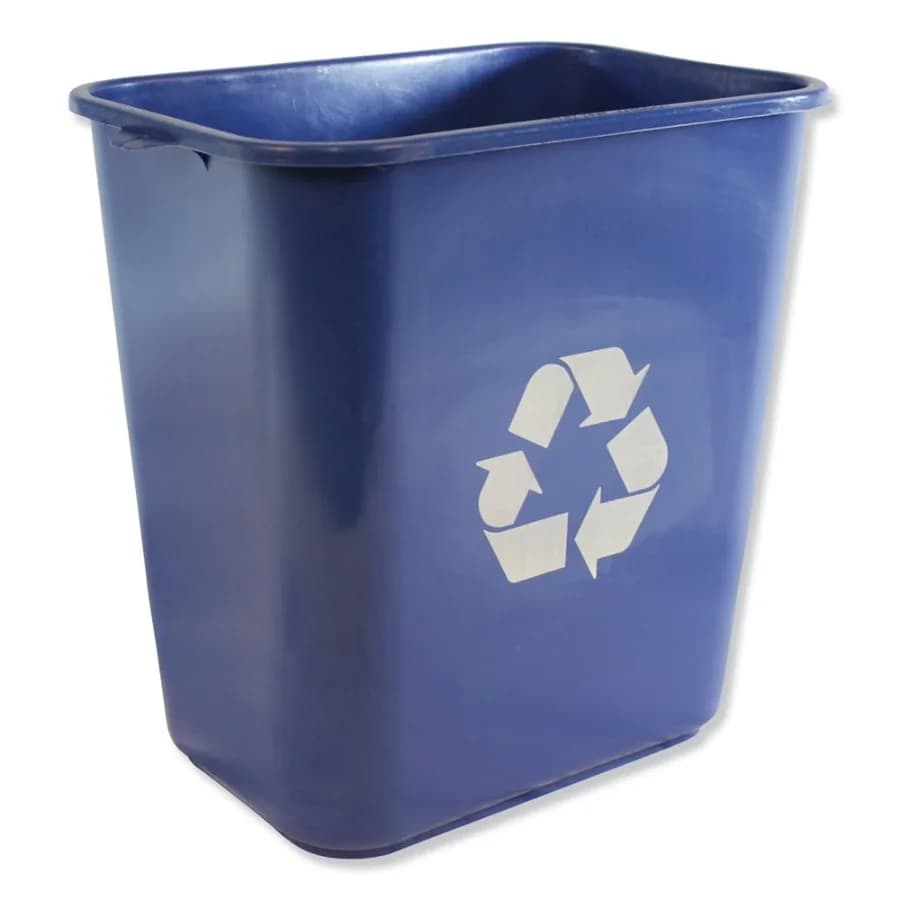 Cestino per Rifiuti Impact 28QT in Plastica con Coperchio, Blu, Design Salvaspazio per Casa Moderna, Ufficio o Dormitorio