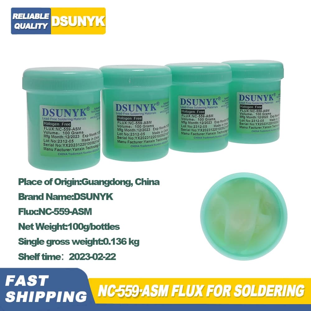 DSUNYK NC-559-ASM Solder Flux 100% Original BGA PCB No-Clean 100g Welding Paste Flux for Welding High Quality