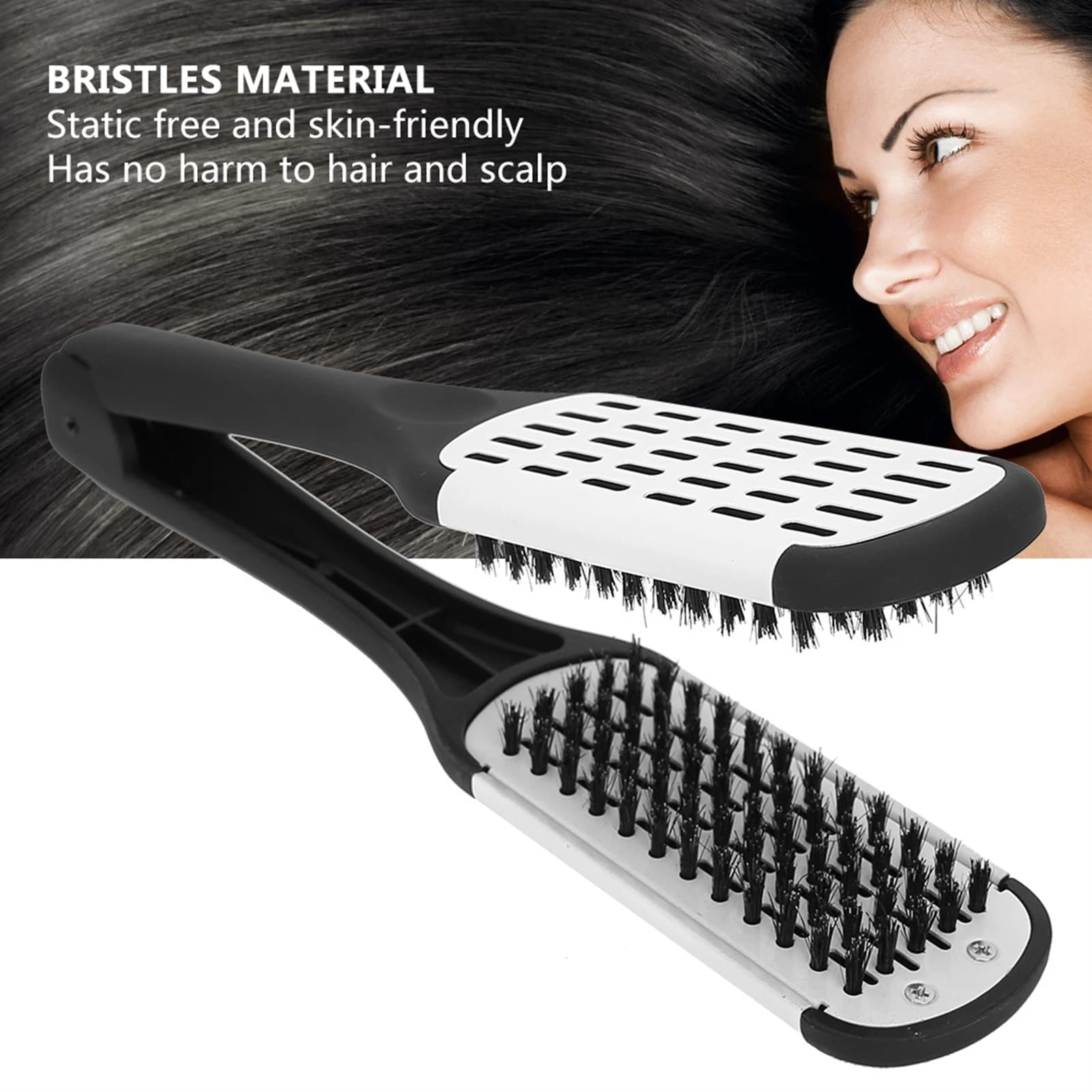 1 pcs professional hairdresser plate nylon double toothbrush stick for comb shape V does not damage tool for styling home DIY
