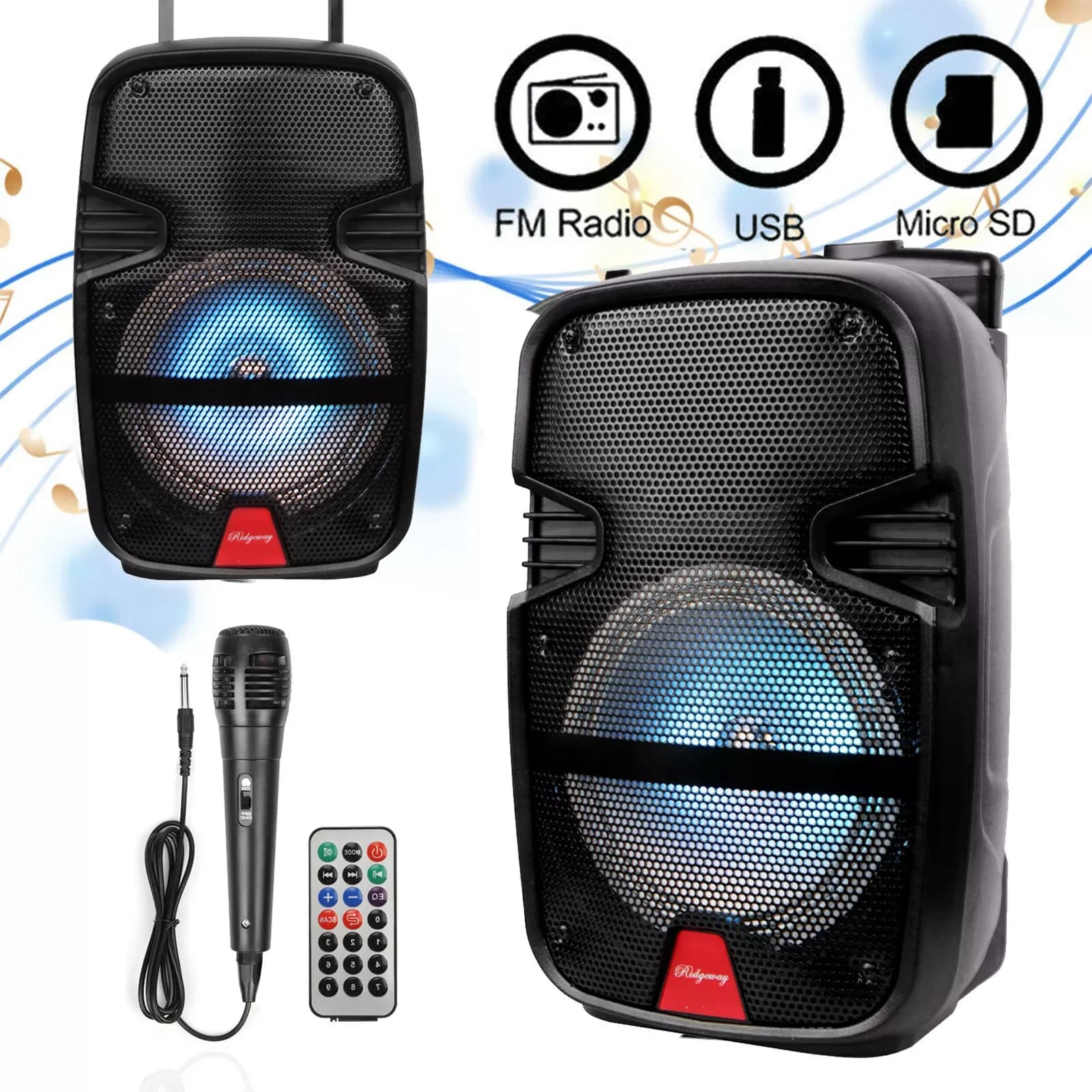 3000W Portable Bluetooth Party Speaker System Subwoofer Heavy Bass w/ Microphone