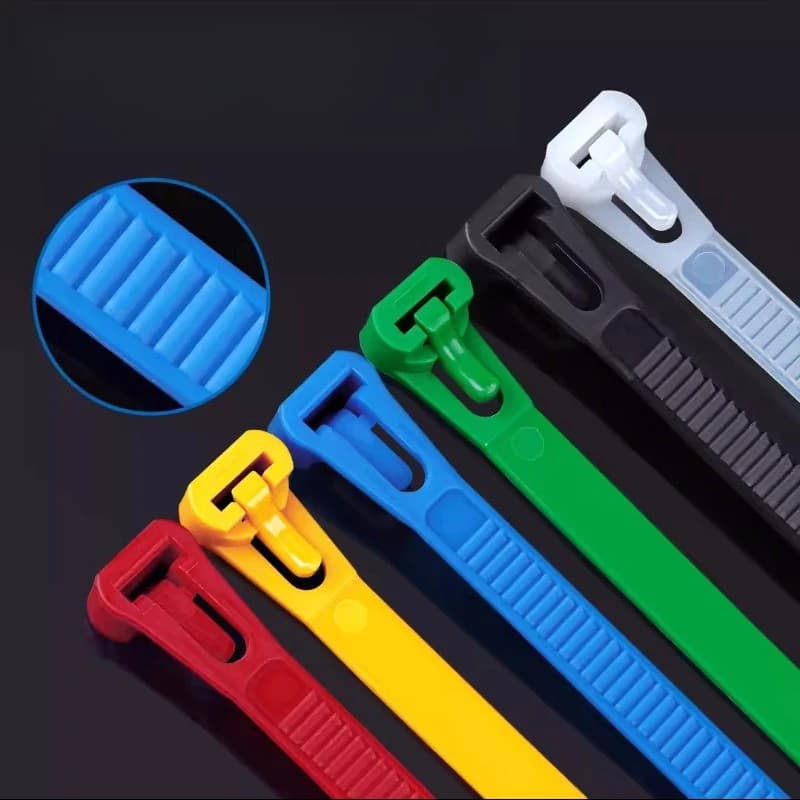 Reusable Cable Ties 100PCS Removable Recyclable Nylon Zip Ties Adjustable Releasable Wire Straps Mix Colors for Cord Management
