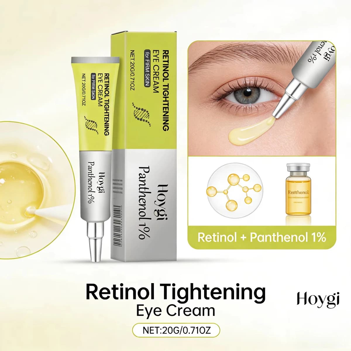 Retinol Eye Cream Anti-Aging Dark Circle Firming Hydrating Moisturizing Lightweight Fast Absorbing Gentle Formula Daily Use
