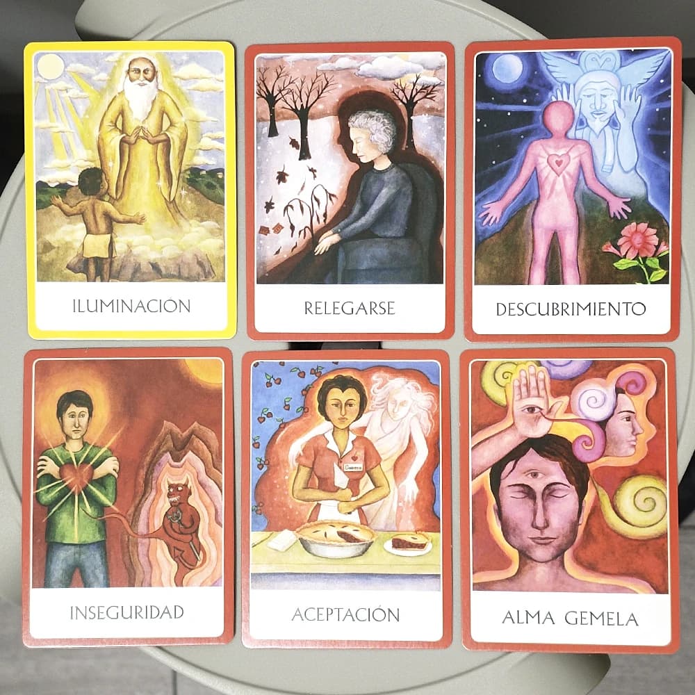 Carte Oracle Chakra Wisdom 10.4 * 7.3 cm L'utensile spirituale per trasformare la tua vita Edizione spagnola 49 carte Oracle