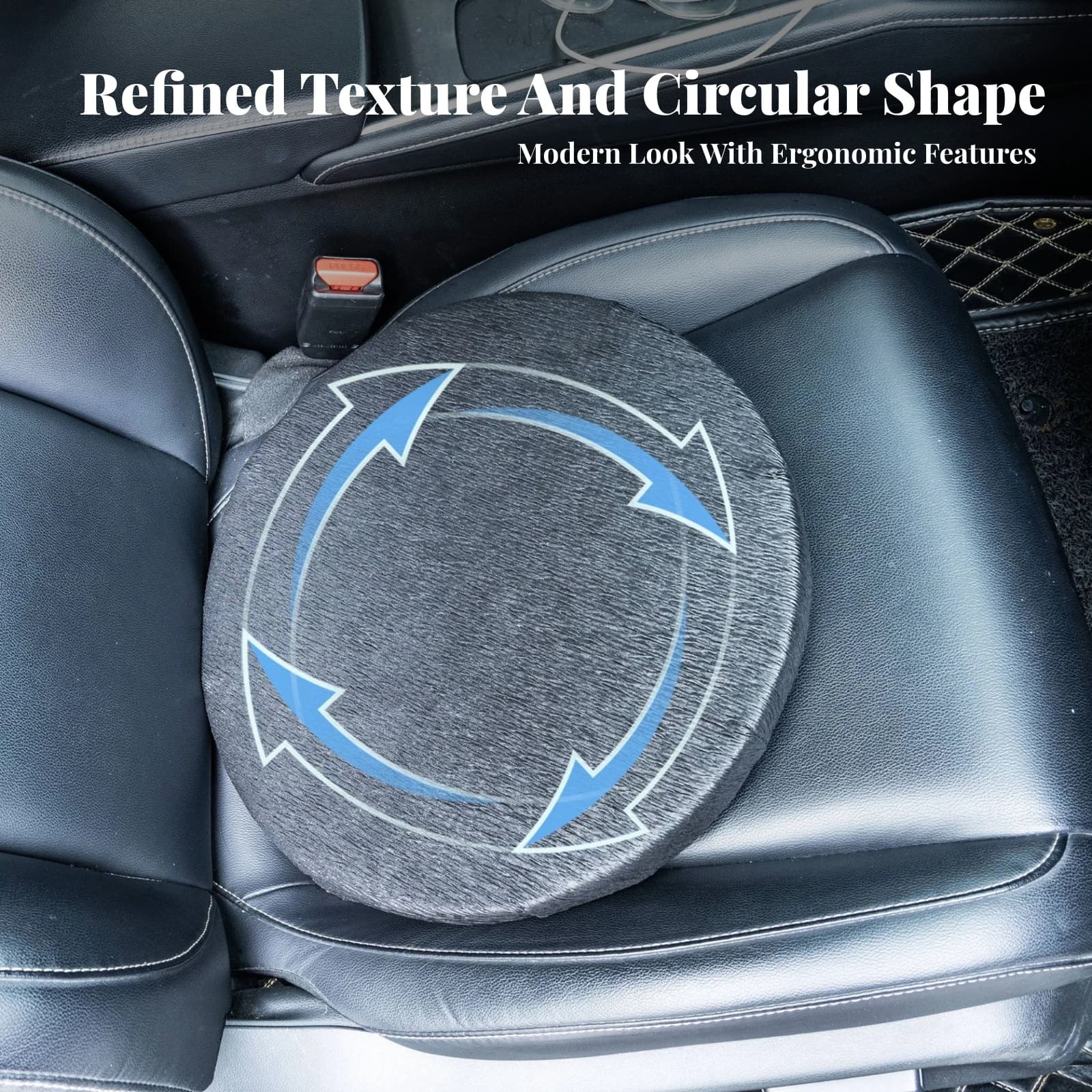 Car Swivel Seat Cushion Rotatory Swivel Seat Cushion Chair Pad Portable Compact for Drivers, Driving