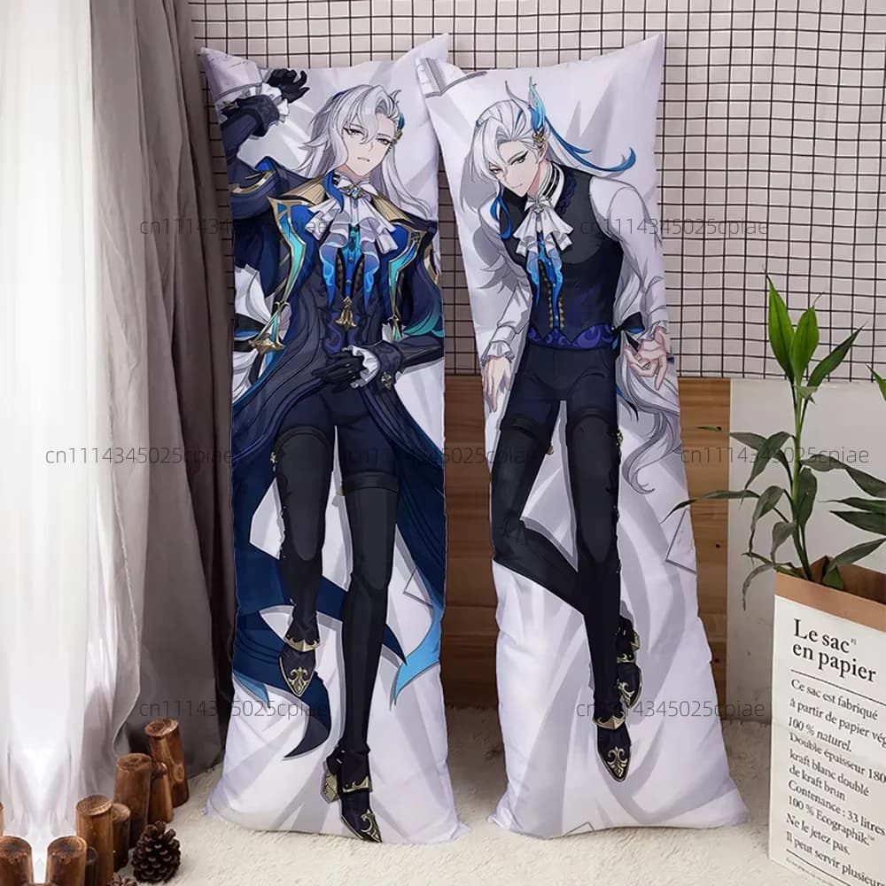 Anime Neuvillette Body Pillowcase Two-Sided Print Life-Size Pillow Cover Bedroom Home Decor Soft Long Dakimakura Cushion Cover