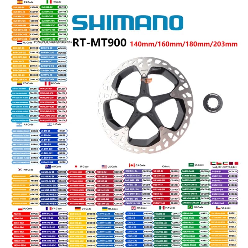 Shimano XTR Dura Ace Duraace RT-MT900 RT900 Disco freno idraulico Rotore Center Lock 140/160/180/203mm per bici da strada MTB bicicletta