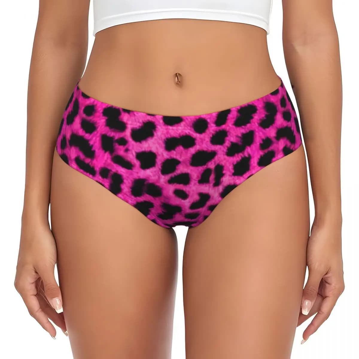 Slip with Leopard Print and Pink Motive, Comfortable and Elasticized, Valentine's Day Gift