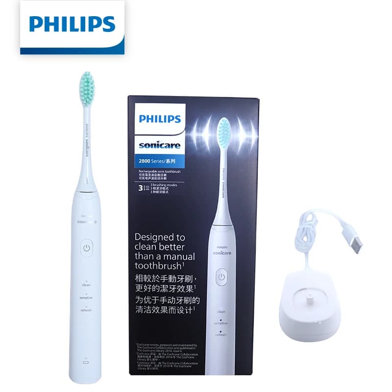 New Philips Sonicare Electric Toothbrush S2 HX2418, 31000 VPM, Rechargeable with Fresh Mode, Soft Seeds, 30 Days Autonomy
