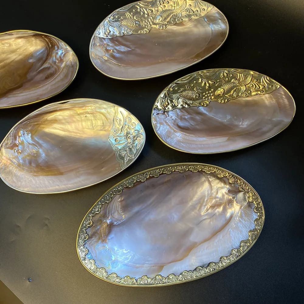 Vassoio in conchiglia naturale Portaoggetti per gioielli Perla Artigianato per la casa Ornamenti decorativi Accessori per la decorazione del soggiorno Regalo