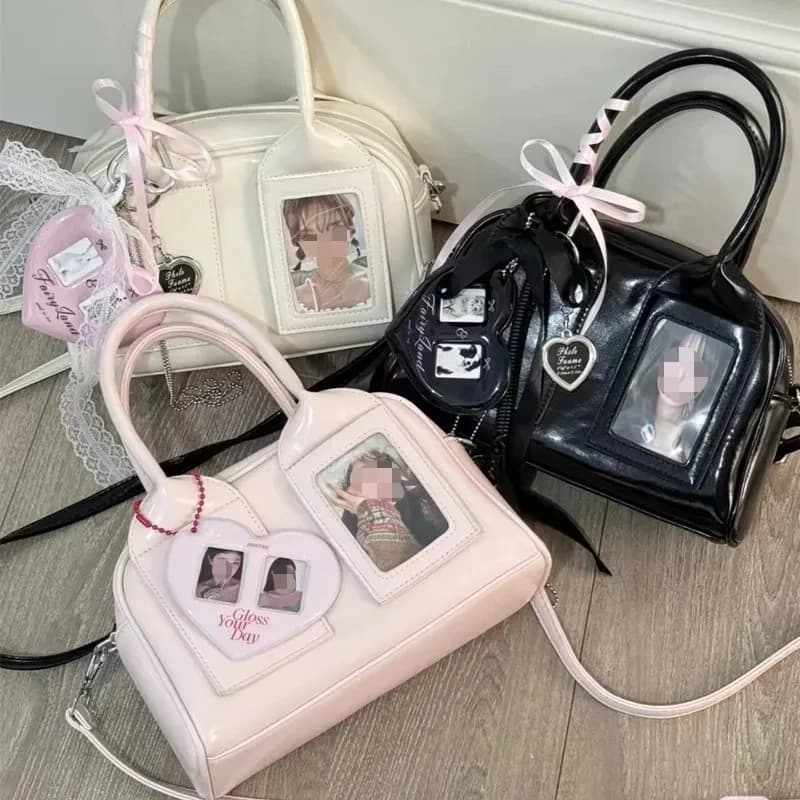 2025 Nuova borsa a tracolla Y2K Harajuku da donna coreana trasparente Ita borsa a tracolla borsa a tracolla femminile di tendenza del designer giapponese