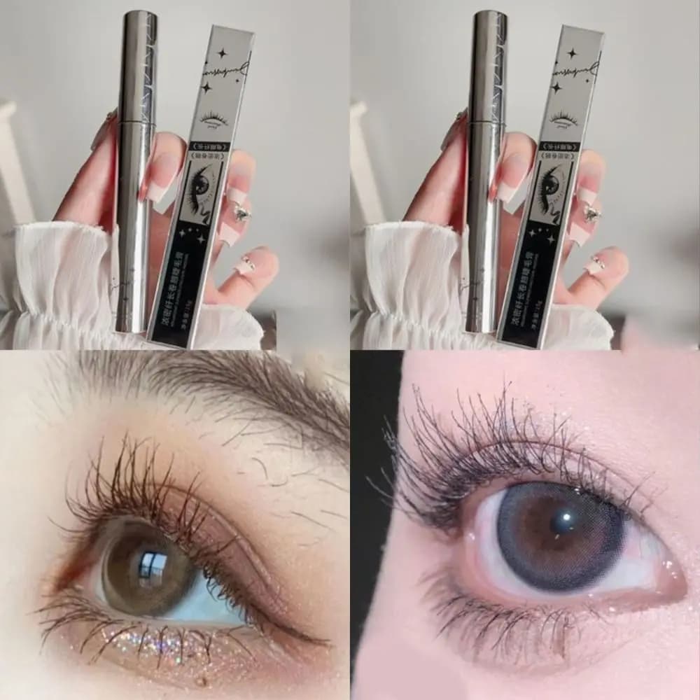 Colorful Colored Mascara Small Silver Tube Curly Liquid Lash Mascara Waterproof Extended Effect Volume Length Mascara
