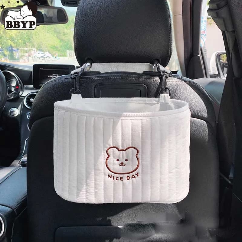 2 pezzi seggiolino auto posteriore cartone animato orso pacchetto borsa appesa organizzatore collezione scatola di immagazzinaggio accessori interni auto simpatico giocattolo di stoccaggio