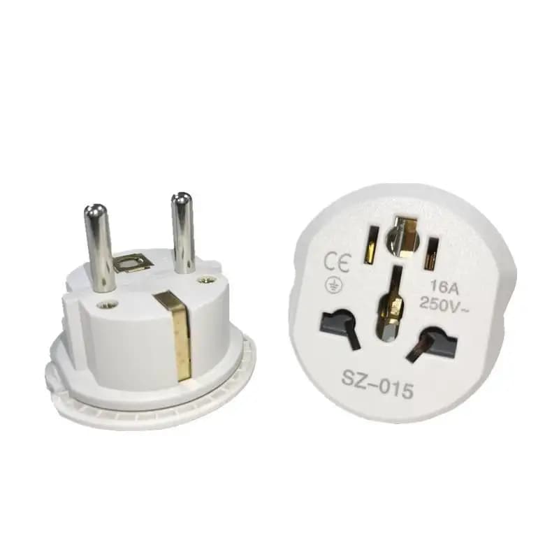 Universal Travel Adapter Converter 16A 250V Wall Socket Plug AU US UK CN To EU KR Safe Fireproof for International Travel