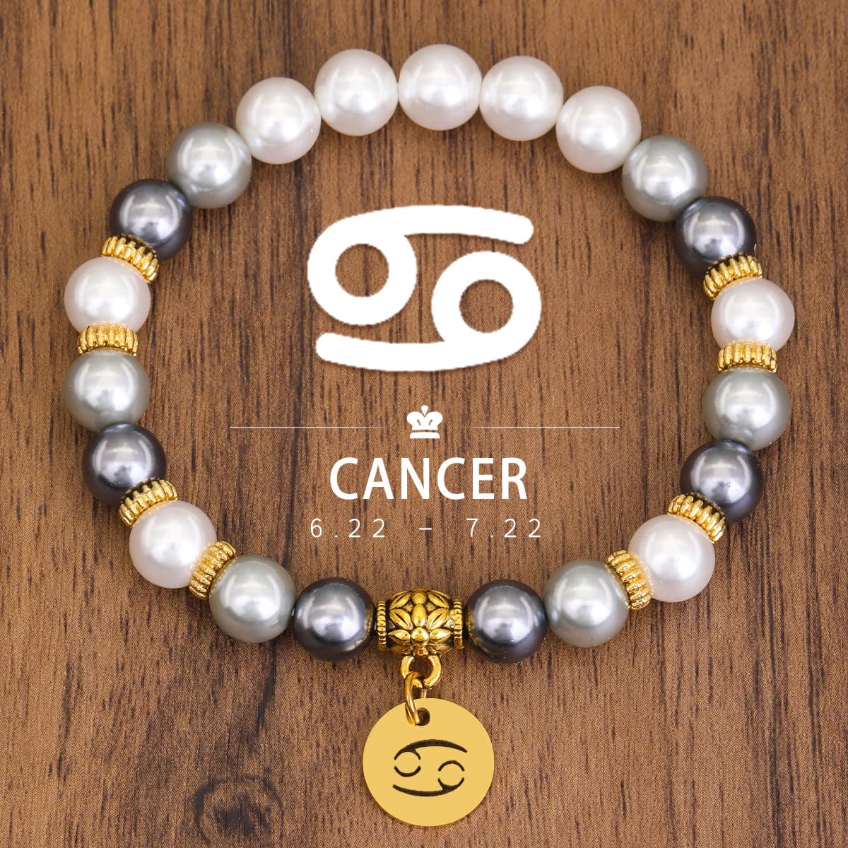 12 Segni zodiacali Bracciale da donna con perle di conchiglia Braccialetti di Vergine Pesci Bracciale da donna per coppie di amicizia