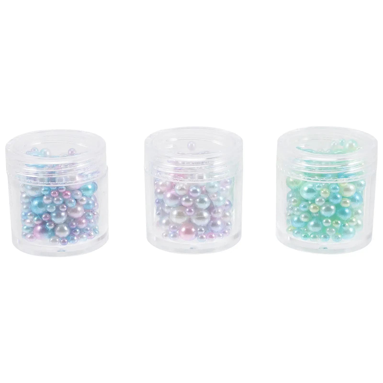 Set di Perle Sfumate Senza Foro per Decorazione Vasi, Organizzatori Trucchi, Pennelli Ciglia, Rossetti e Penne