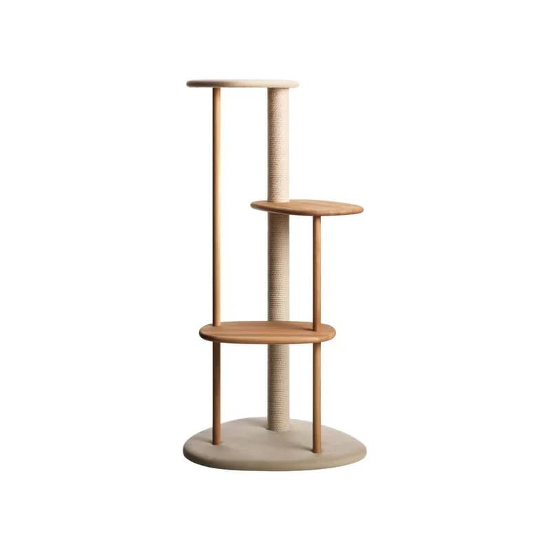 e dYOUME Albero per Gatti Architettonico Personalizzato in Legno di Quercia Massello con Gradini Texturizzati Kratzbaum di Marche di Lusso per Animali Domestici