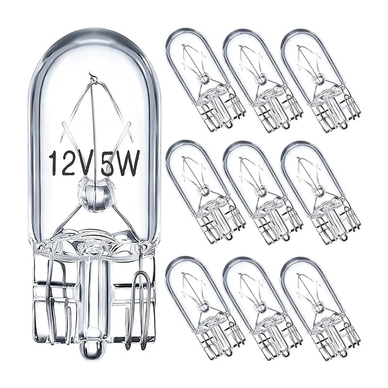 10 X Glass signaling lamp T10 W5W 501 194 12V 5W/3W W2.1x9.5d Single filament car bulb Automatic light