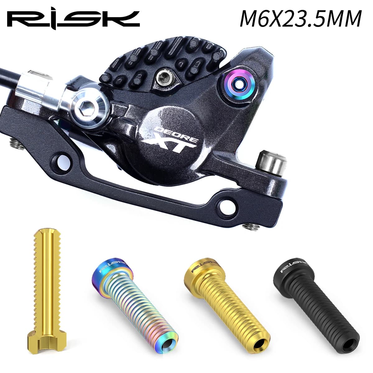 Bulloni di fissaggio del corpo del freno a disco a rischio M6x23,5 mm Viti in lega di titanio per bicicletta con cilindro principale per MTB XT/Guida/Deore idraulico