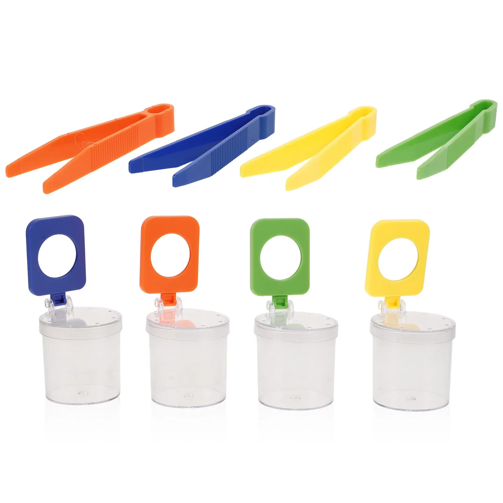 4Pcs Observation Jar Magnifying Insect Viewer Box Plastic Container Durable Magnifier Box for Kids Students Science Learning