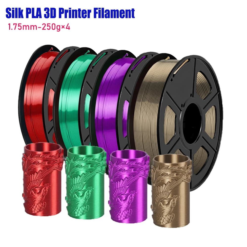 250 g/500 g Silk Pla Plus Filament Pack, Pla+ Filament Surface for 3D Printer 1,75 mm ±0.02 mm, 250 g/500 g coil